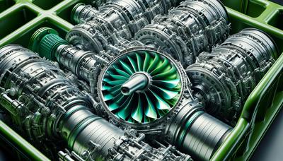 Turbine motoren met groene milieuvriendelijke coating illustratie.