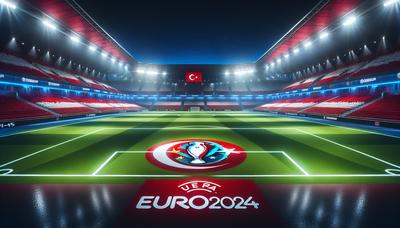 Bandeira turca campo de futebol Euro 2024 logo tensão