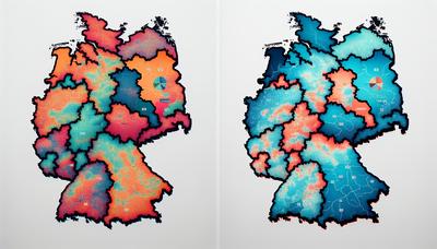 Zwei Karten der Wahlergebnisse in Thüringen und Sachsen