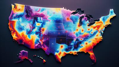 Karte der USA, die Regionen mit unterschiedlichen Diagnosen von Gehirnerschütterungen hervorhebt.