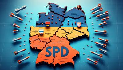 'Grafik zur Spaltung der SPD über US-Raketenkarte Deutschlands'