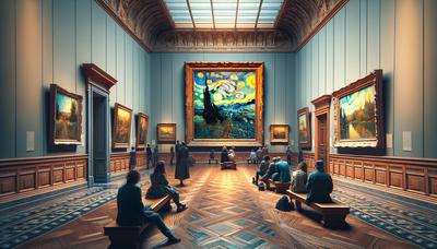 Van Gogh schilderij tentoongesteld in een museumomgeving.