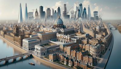 Edifício do Vaticano com sobreposição de imagens de imóveis de Londres.