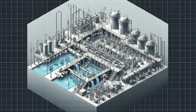 Diagram van een afvalwaterzuiveringsinstallatie met fosforterugwinningsproces