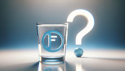 Verre d'eau avec le symbole du fluor et un point d'interrogation.